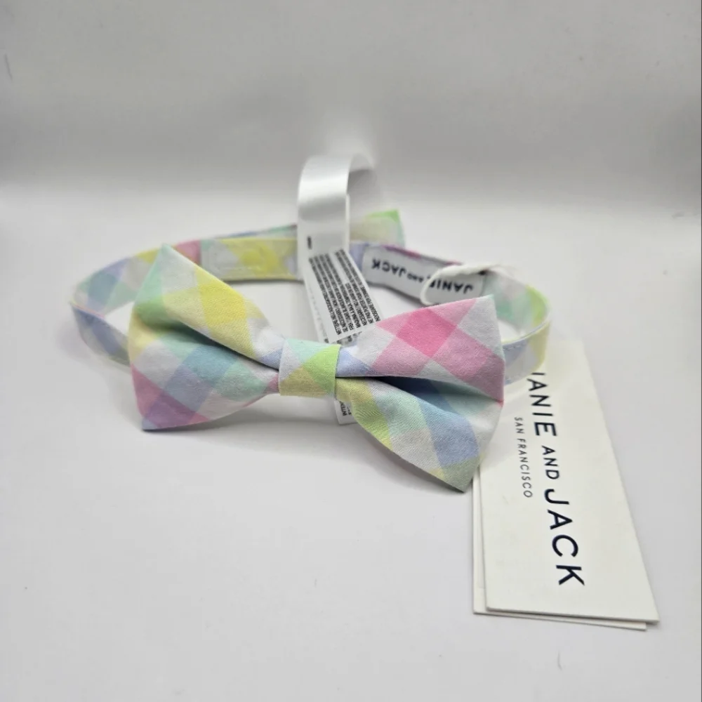 Toddler Janie and Jack San Fransisco Pastel Gingham Bow Tie 2T-5